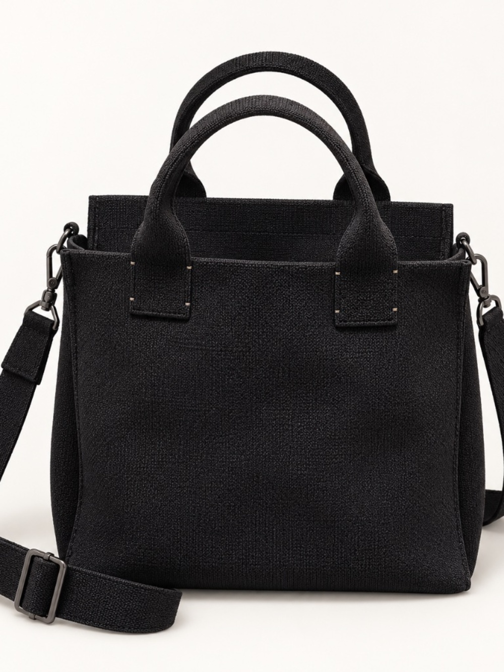 Rothy’s The Handbag Black Recycled Marine Plastic Crossbody Tote
